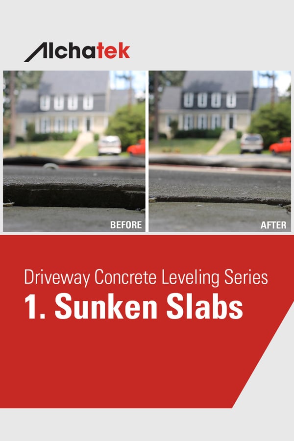 Driveway Concrete Leveling Series 1. Sunken Slabs